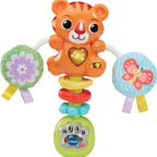 VTech Rattle & Roar Tiger | Baby Rattle with Lights, Music & Textured Pom Poms | Fine Motor & Sensory Development Toy for Infants