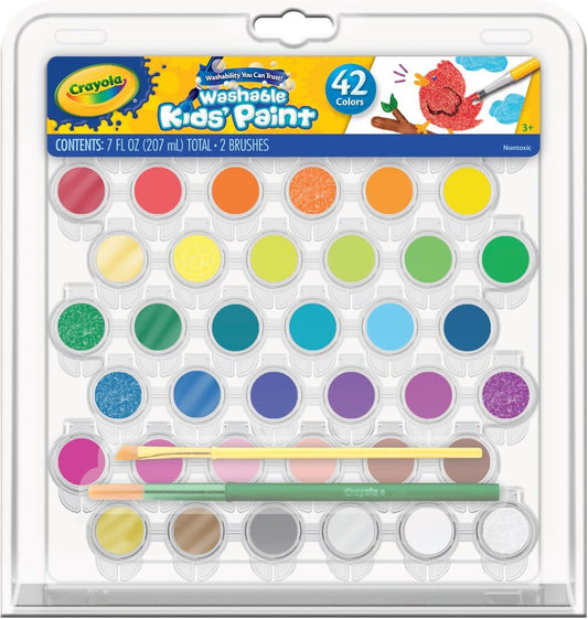 Crayola  Washable Kids Paint pots set, 42 Count