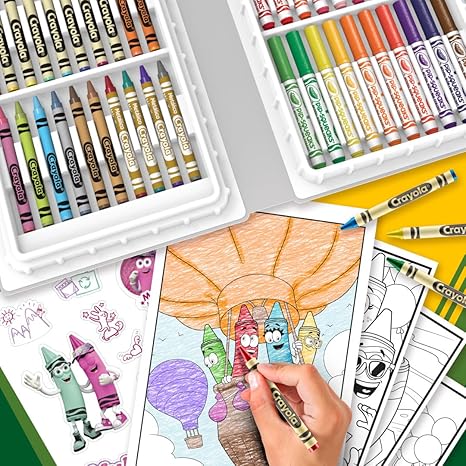 Crayola Blue Limited Edition Art Case – Collectible Set with Retired & Classic Crayons, Pip-Squeaks Markers, Coloring Pages & Stickers | Portable Kids Art Kit & Gift for Creative Fun