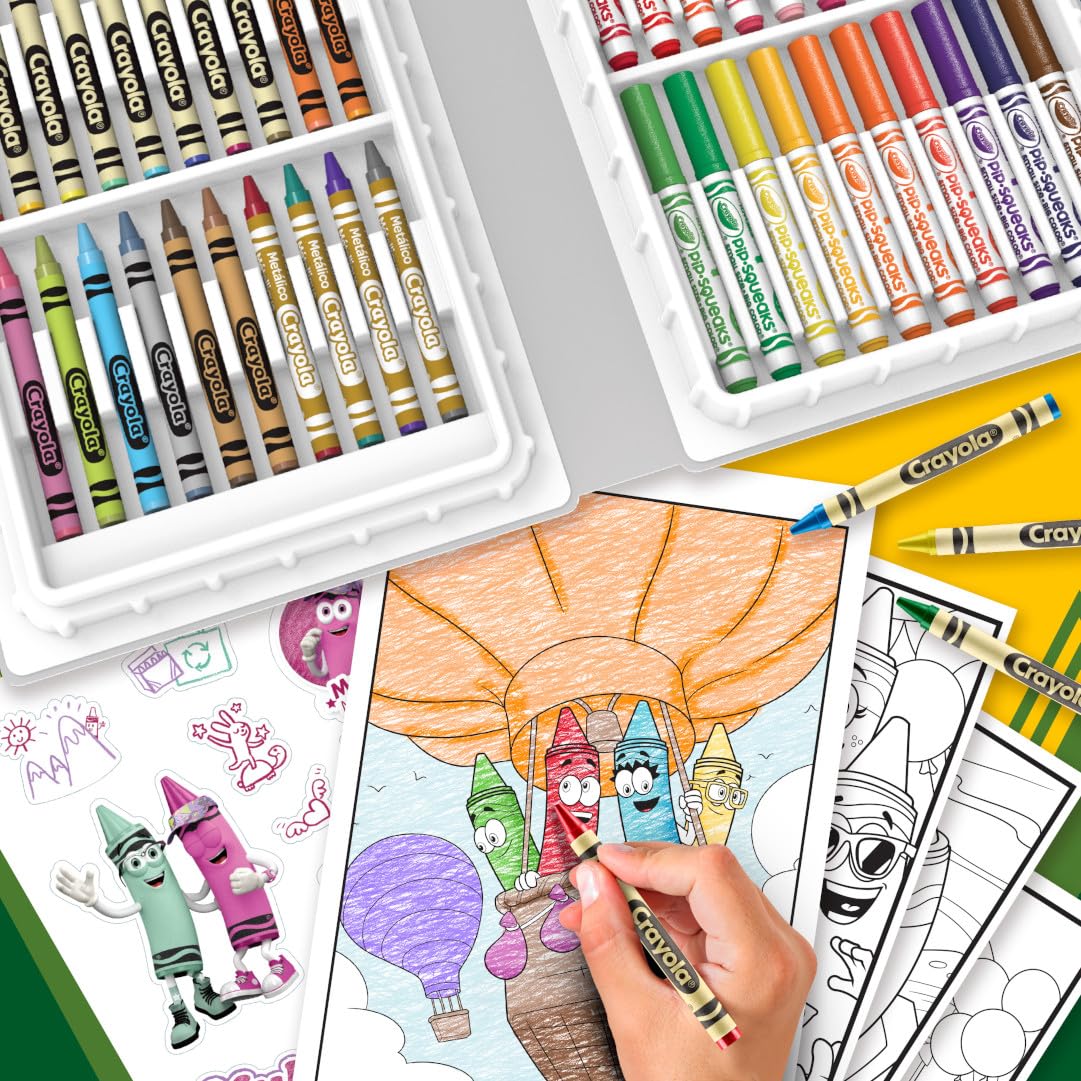 Crayola Red Limited Edition Art Case – Collectible Set with Retired & Classic Crayons, Pip-Squeaks Markers, Coloring Pages & Stickers | Portable Kids Art Kit & Gift for Creative Fun