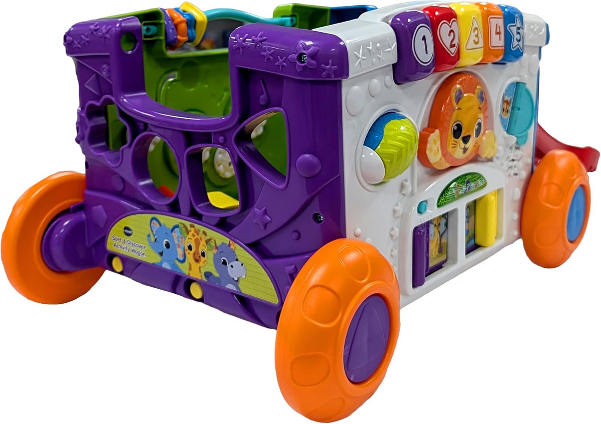 Vtech - Sort & Discover Activity Wagon - Multicolour | Load up and get ready to roll with four sides of play including an activity panel | Suitable ages 12m + up