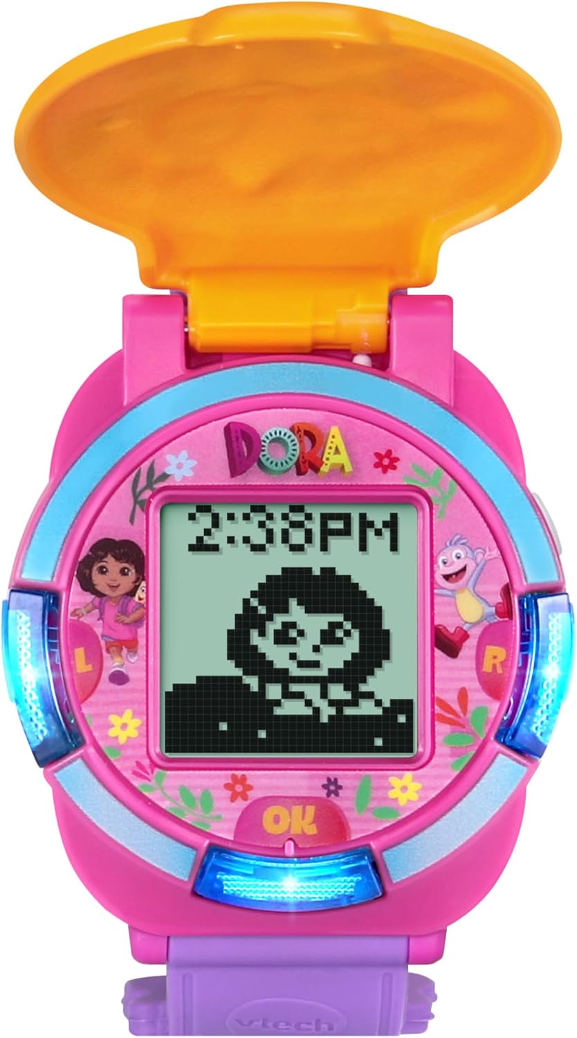 VTech Dora Time for Learning Adventure Watch – Interactive Educational Watch, Bilingual English & Spanish, Games, Alarm & Timer for Kids 3+ Years