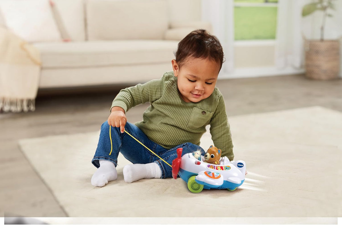 Vtech -  123 Fly with Me Airoplane - Multicolour | Light up button plays fun sing-along songs and the wing buttons introduce numbers and letter sounds. | Suitable ages 9m + up