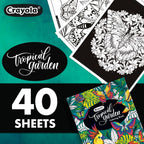 Crayola Tropical Garden Coloring Book – 40 Premium Pages for Adults & Older Kids | Detailed Nature Designs, Perforated Sheets, Ideal with Colored Pencils