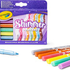 Crayola Glitter Markers Set – 8 Vibrant Sparkling Colours for Kids Art & Crafts | Non-Toxic Shimmery Markers for Drawing, School Projects & Creative Fun Ages 3+