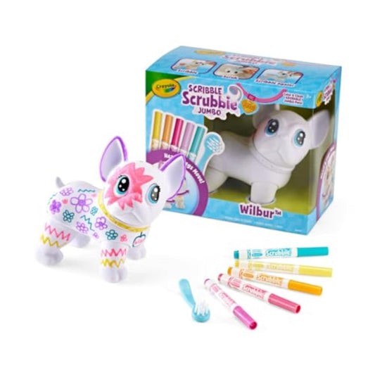 Crayola Scribble Scrubbie Jumbo, Large Posable Animal Toy, 6 Inches, Toy Cat for Girls & Boys, Animal Grooming Toy 3 years +