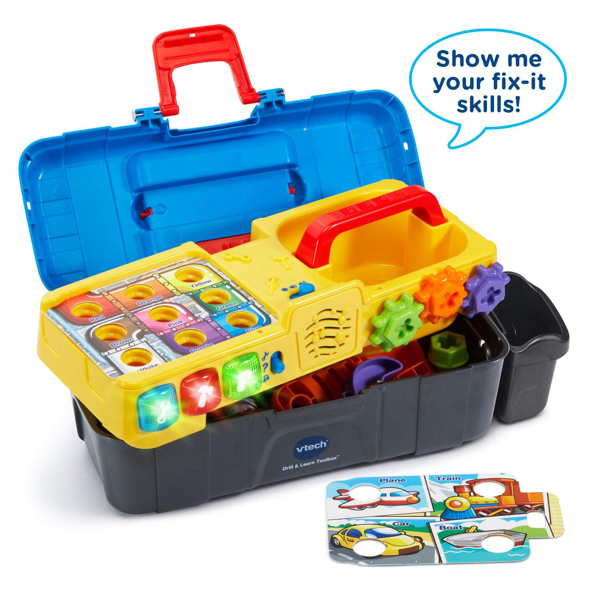 Vtech Drill & Learn Electronic Toolbox Toy with Interactive Drill, Tools, Lights & Music – Educational DIY Playset for Toddlers