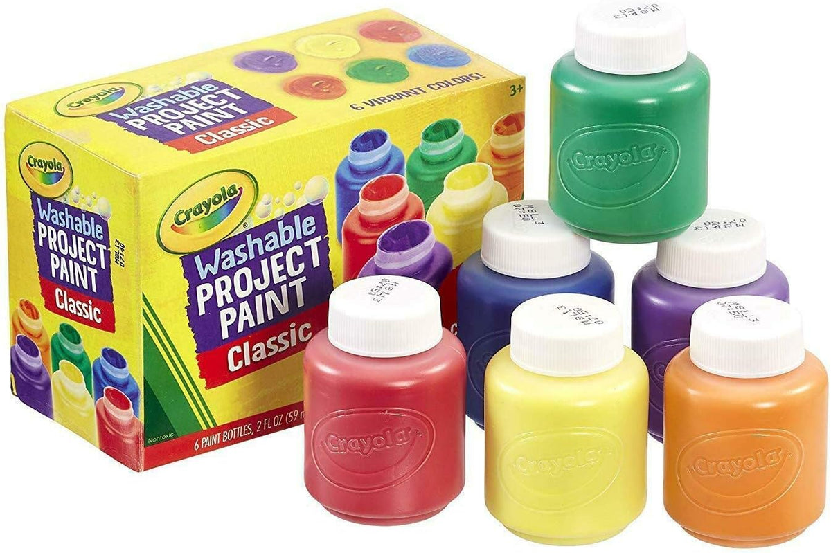 6 ct. Washable Kids' Paint, 2-oz. Bottles, Assorted Colors - Non-Peggable