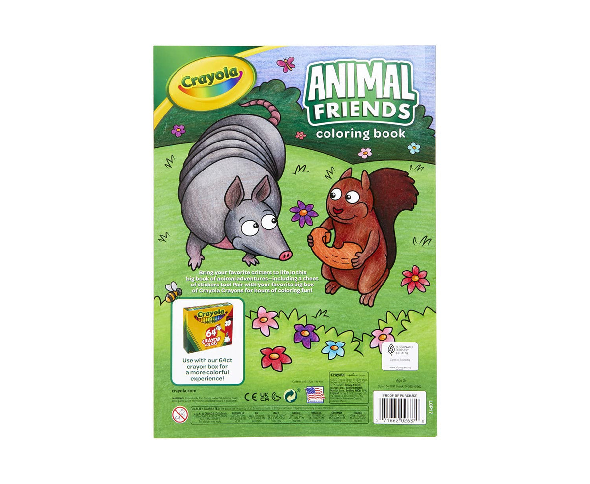 Crayola - Animal Friends Coloring Book, 16 Pages | A variety of animal-themed illustrations designed for coloring | Ideal for ages 3+