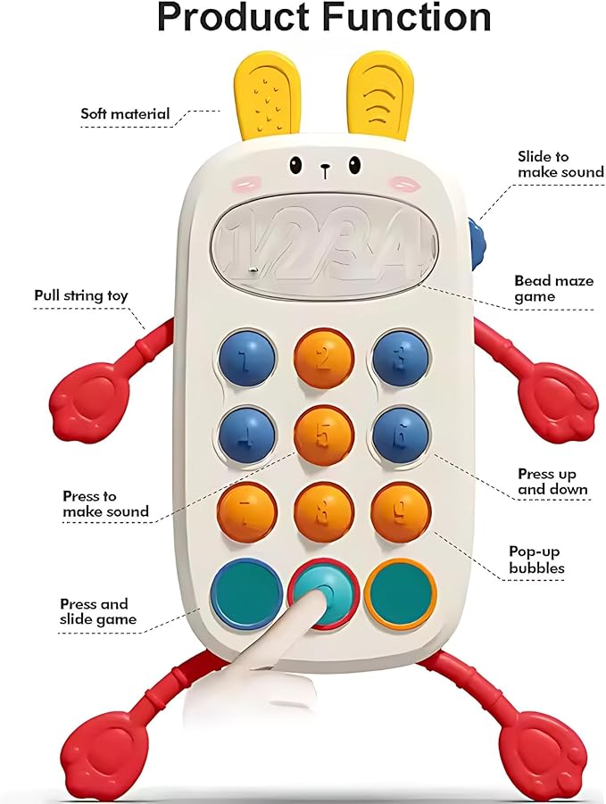 Baby Sensory & Montessori Toys – Developmental Teething, Fidget & Activity Toys for Infants & Toddlers, Fine Motor Skill & Learning Playsets Multiple Styles (TOY-003-White)
