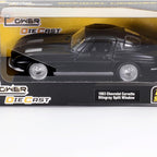 D-Power 1:36 Diecast Chevrolet Corvette Stingray Split Window 1963 Matte Black – Collectible Miniature Car Model