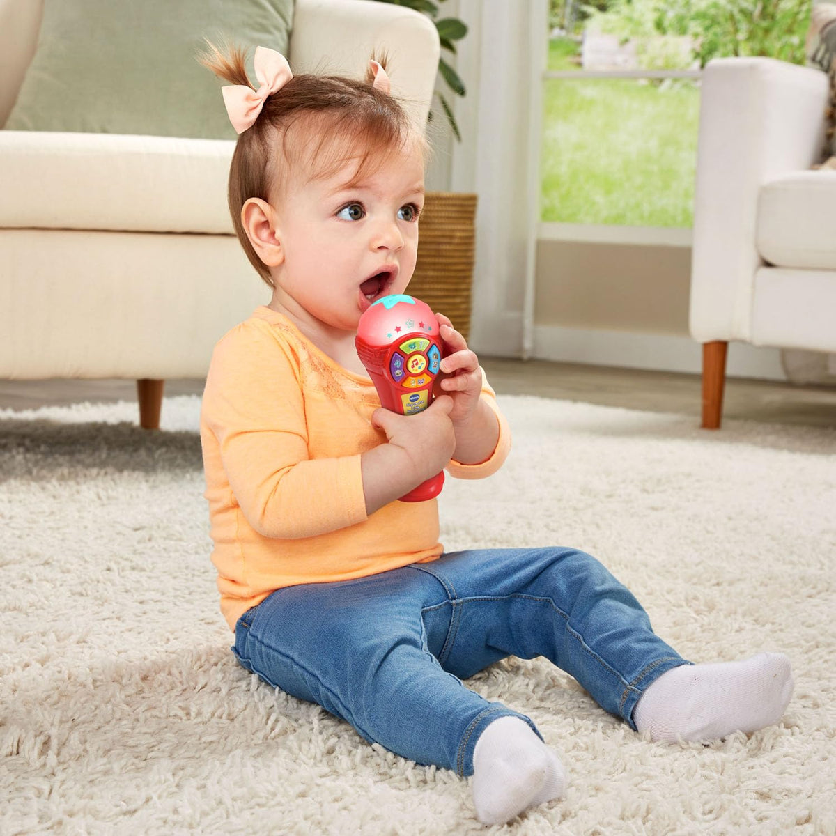 Vtech - Sing- Song Microphone - Multicolour | It has four animal buttons to introduce the animals, their sounds, and their numbers. | suitable ages 12m + up