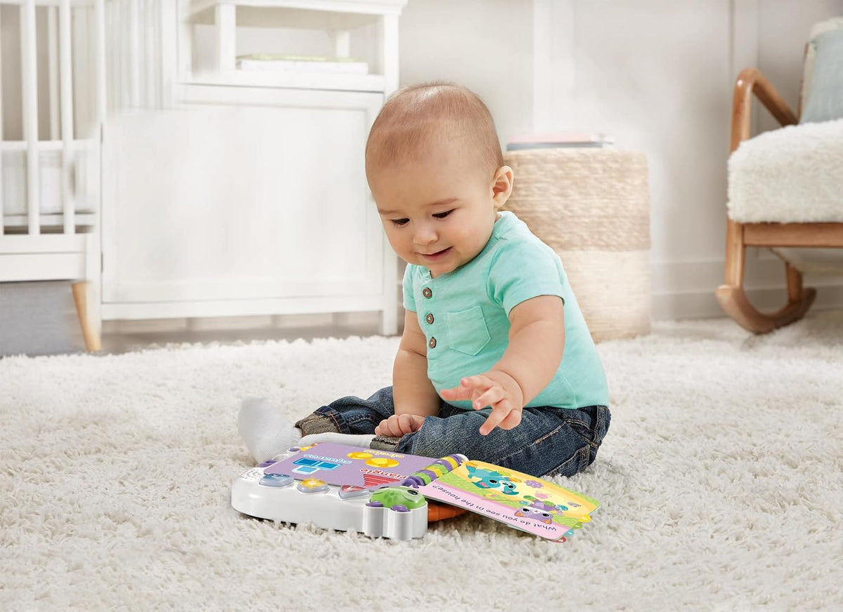 Vtech - Learn & Discovery Baby Book - Multicolour  | Travel Book, easy-to-turn, wipe-clean pages & 3 play modes | suitable ages 6 m + up