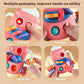 Bottle-Shaped Montessori Teether Toy for Toddlers – Sensory Learning Activity with Pull Strings, Beads, Gears & Teether Accessories Early Development Toy 3M+ (TOY-002-Pink)