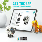 Hey Clay - CONSTRUCTION VEHICLES Colourful modelling air-dry clay, 12 cans with fun interactive app for kids 3 years +