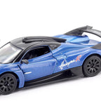 D-Power 1:36 Diecast Pagani Huayra R, Assorted Colors Blue / Green, 1 Piece– Model Car with Pull Back Action, Collectible Supercar Toy