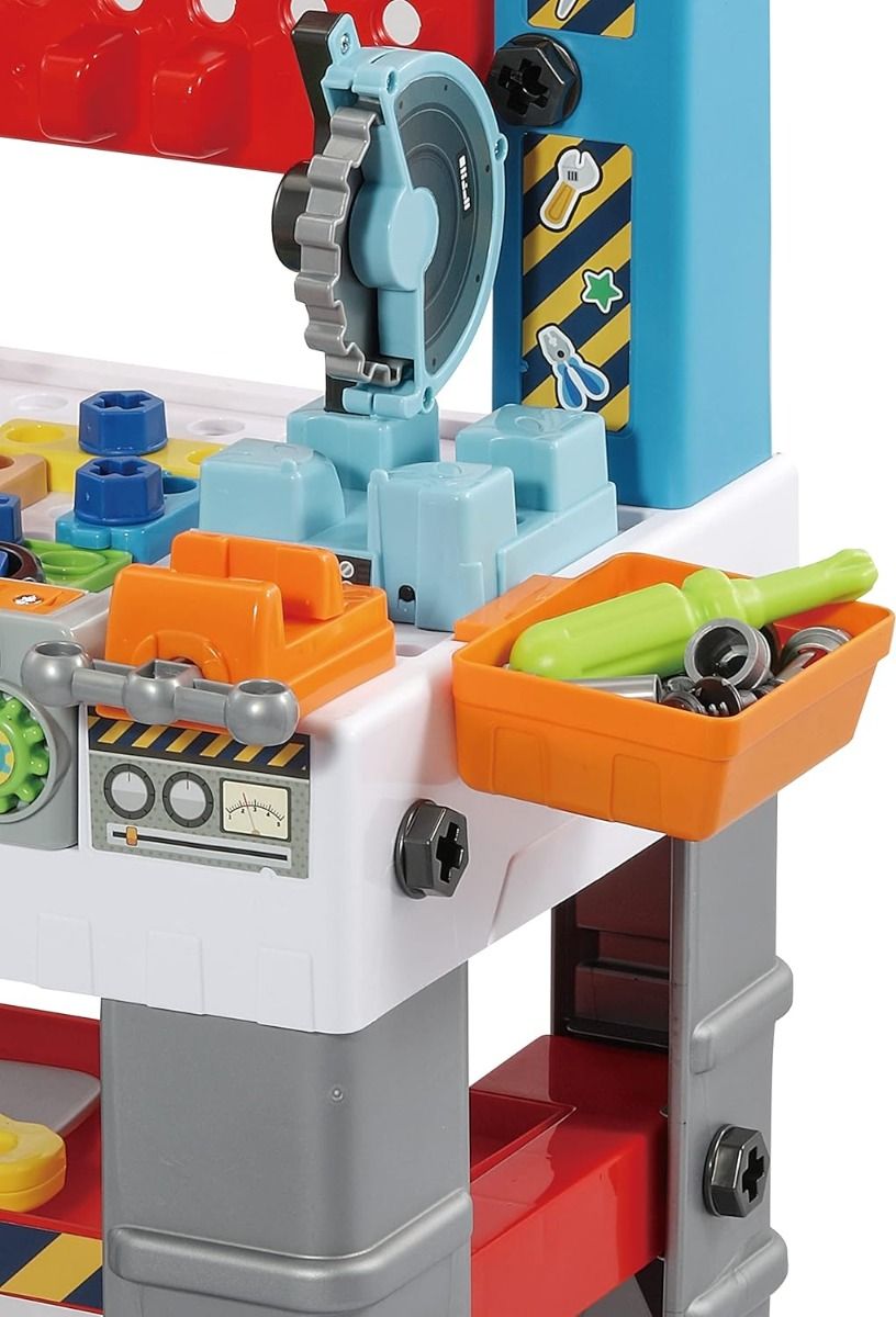 VTech My Busy Workbench, Interactive Toddler Toy, Pretend Play Tools, 100+ Pieces, Lights, Music & Sounds, Kids Gifts 3, 4, 5 + Years, English Version