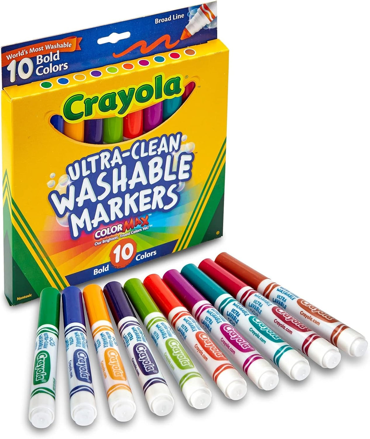 Crayola 10CT Ultra Clean Washable Bold,Broad Line,CMax Mkr