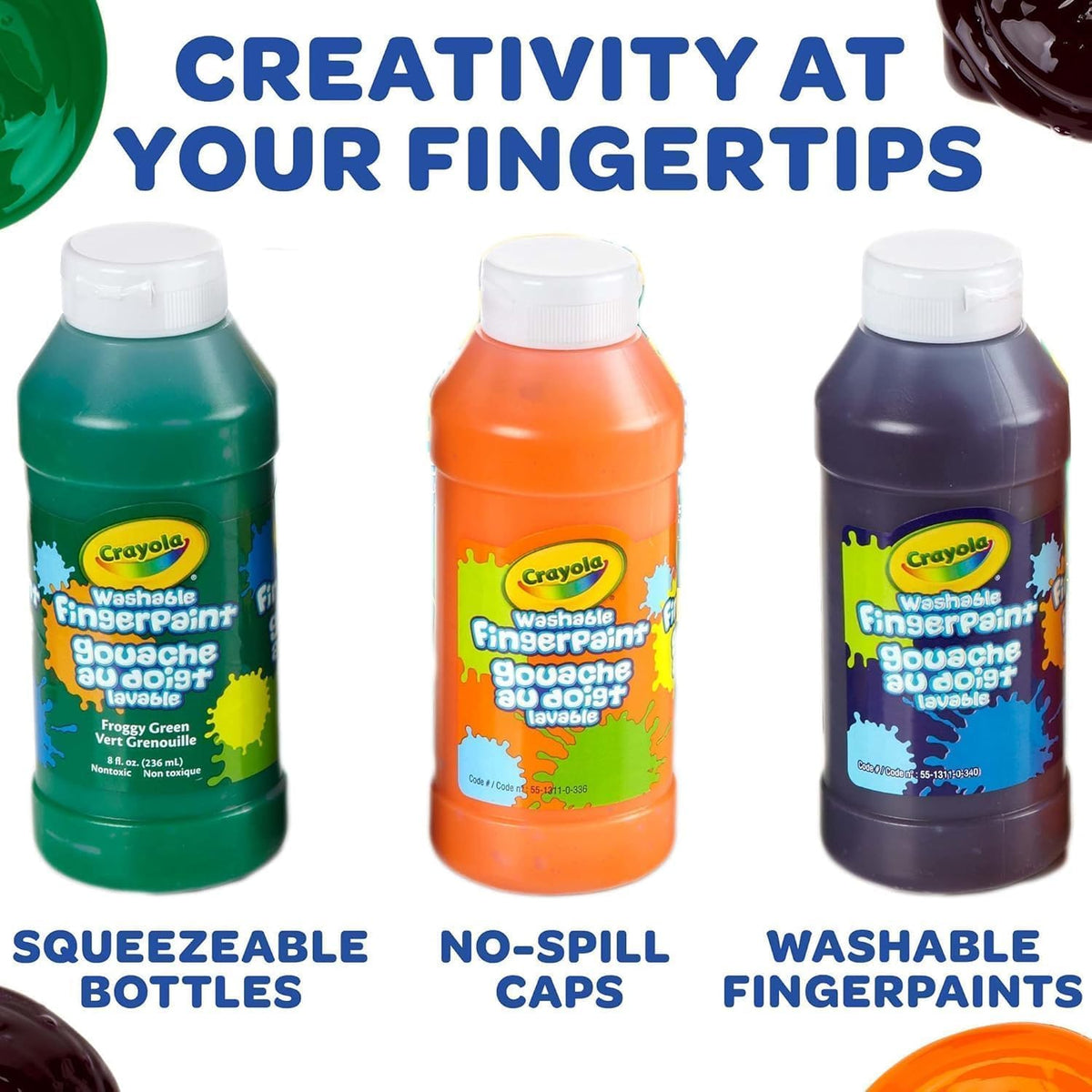 3 ct. 8-oz. Washable Fingerpaint, Bright Colors