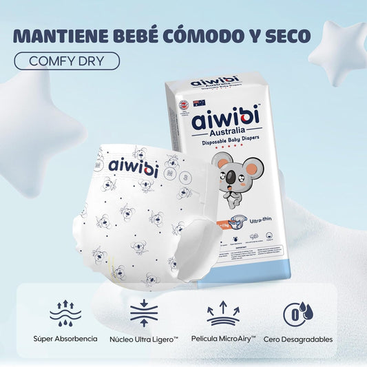 Aiwibi Comfy Dry Baby Pants, Size 3, M 6-11kg, 48's, Pack of 3