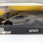 D-Power 1:36 Diecast Lamborghini Sian FKP 37 – Matte Green, Pull Back, Collectible Model Car