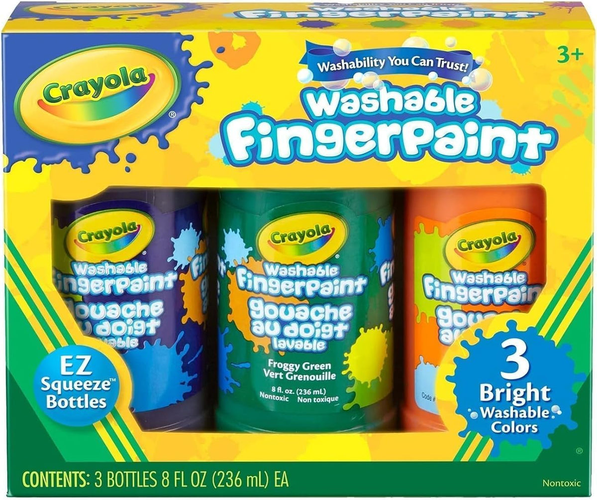 3 ct. 8-oz. Washable Fingerpaint, Bright Colors