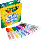 Crayola 10 Count Ultra-Clean Washable Classic, Broad Line Markers