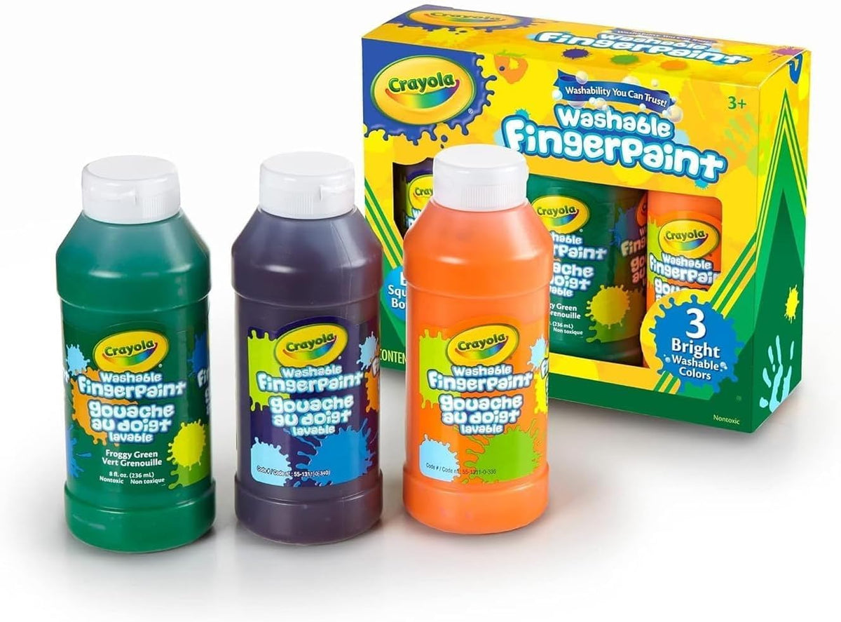 3 ct. 8-oz. Washable Fingerpaint, Bright Colors