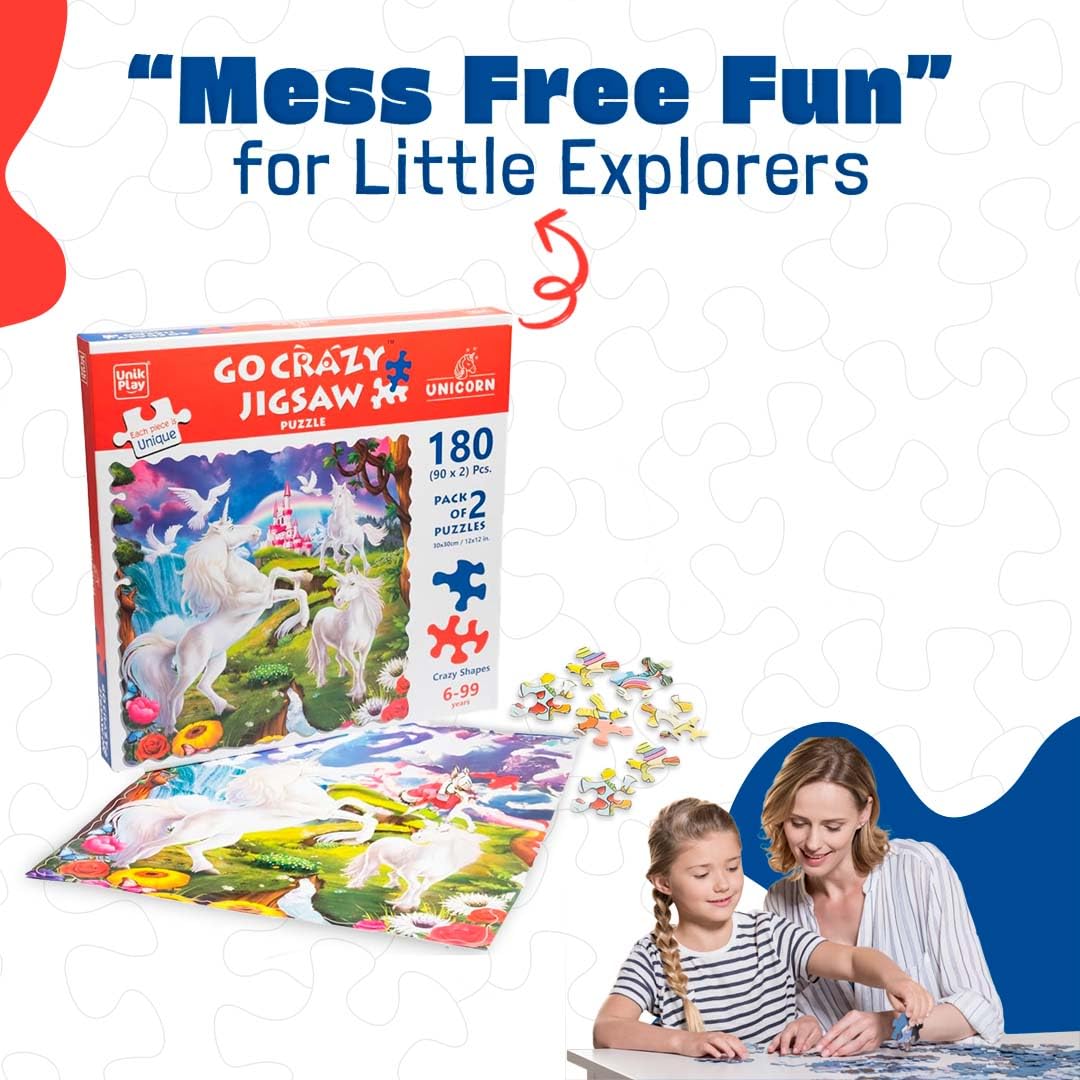 Unikplay - Mini Jigsaw Puzzle Tube – Unicorn | 30-Piece Unicorn Puzzle for Kids | Unique Shaped Pieces | Travel-Friendly Educational Toy | Ages 3+
