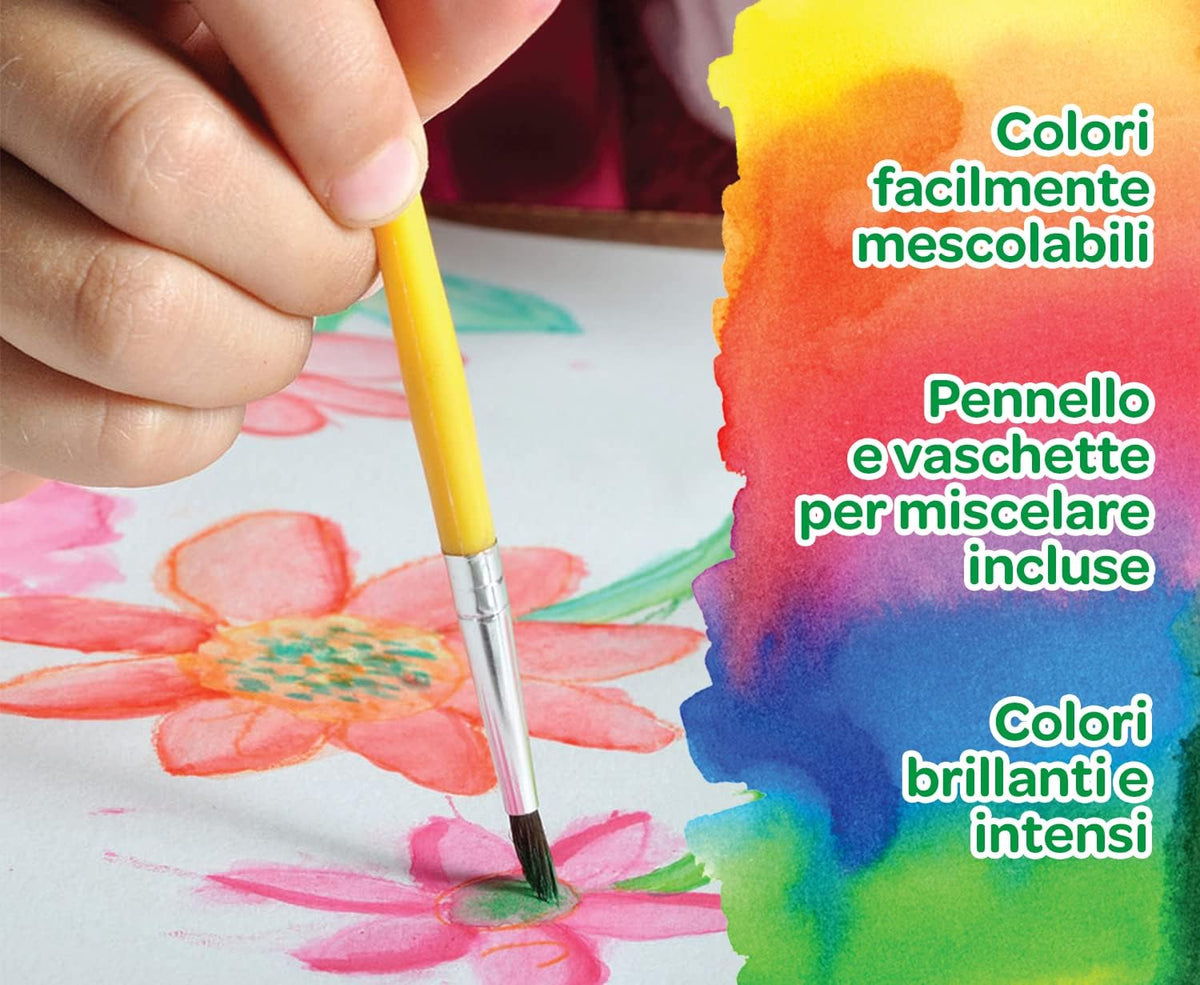 Crayola Watercolour Paint Set for Kids – 12 Washable Paints with Brush & Lockable Palette | Non-Toxic Art Supplies for Painting, School & Creative Activities