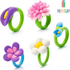 Hey Clay - SWEET RINGS Colourful modelling air-dry clay, 3 cans with fun interactive app for kids 3 years +