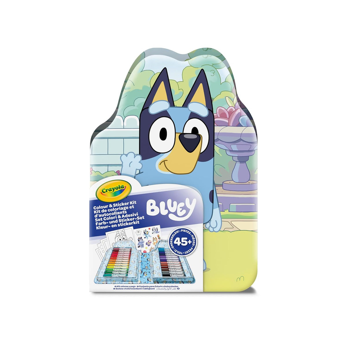 CRAYOLA - Bluey Colours & Stickers Case, Set of Felt Tip Pens, Colouring Pens, Stickers, 45 Pieces, Creative Gift for Children, from 5 Years