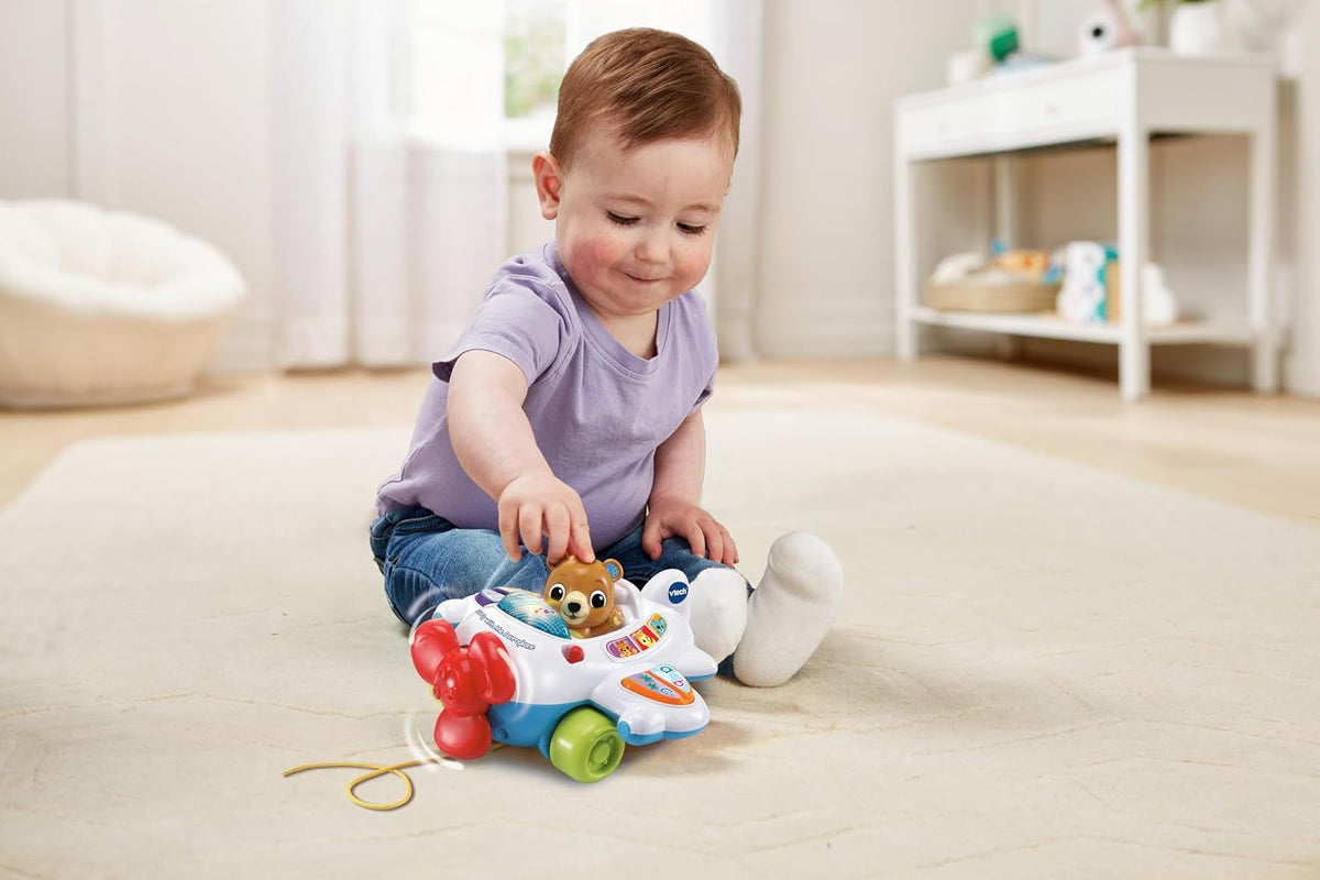 Vtech -  123 Fly with Me Airoplane - Multicolour | Light up button plays fun sing-along songs and the wing buttons introduce numbers and letter sounds. | Suitable ages 9m + up