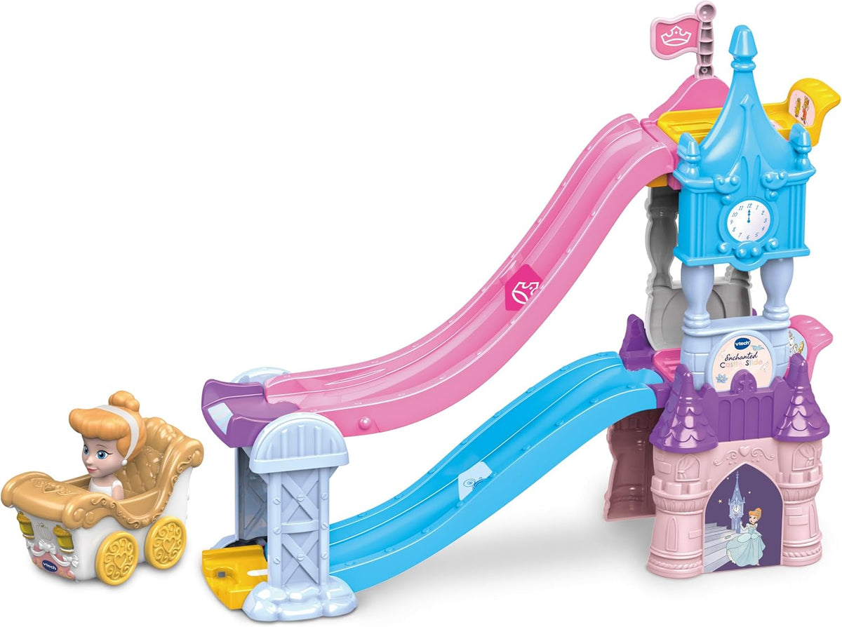Vtech - Toot-Toot Drivers Enchanted Castle Slide, Disney Princess Playset - Multicolour | with Included Cinderella Vehicle, Lights, Phrases, Songs, Interactive | Ideal for ages 1-5 + up