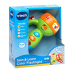 VTech Spin & Learn Color Flashlight Toy with Light-Up Colors, Music & Animal Sounds for Babies