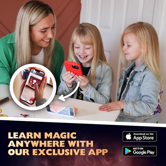 Marvin’s Magic Mini Dress Up Set – Kids Magician Costume & Magic Props Kit with Hat, Cape, Glow Wand & AR Bunny