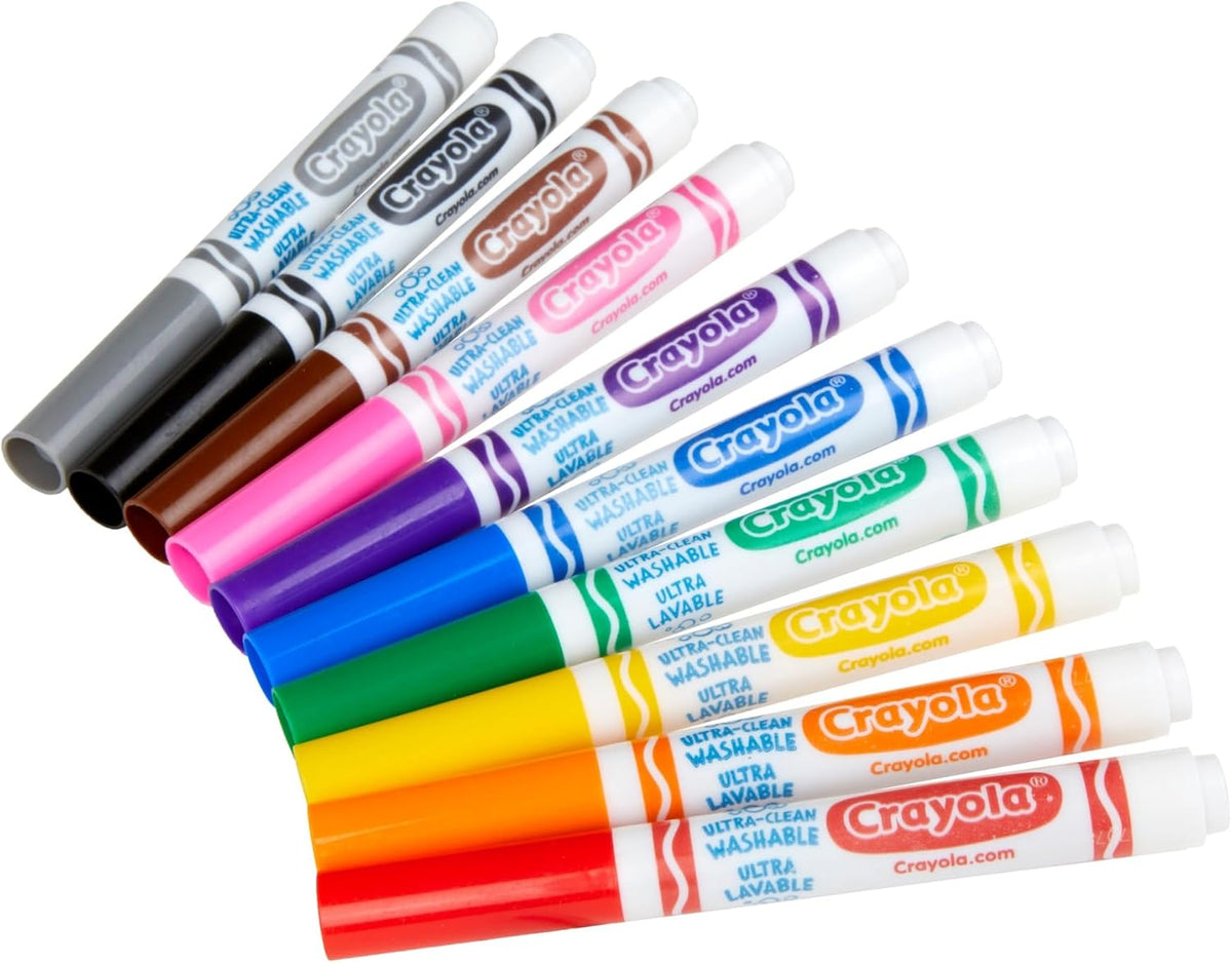 Crayola 10 Count Ultra-Clean Washable Classic, Broad Line Markers