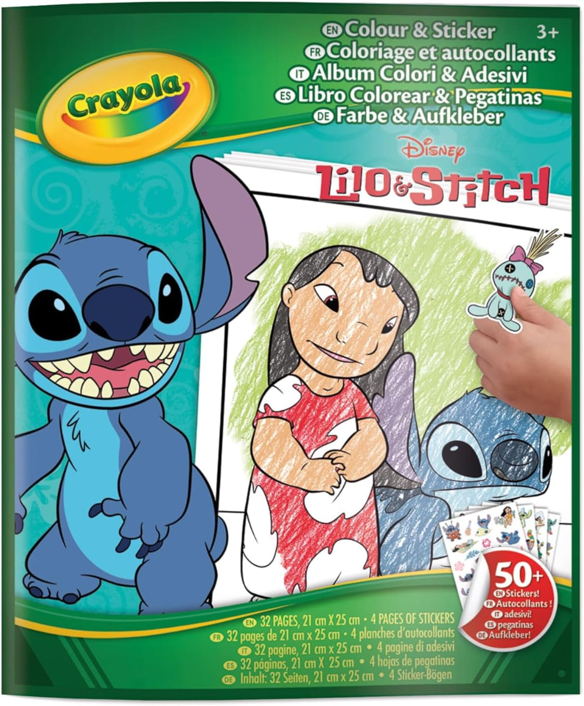 Crayola Lilo & Stitch Sticker Colouring Book – 32 Fun Activity Pages with 4 Sheets of Stickers | Kids Colouring & Activity Set | Creative Gift for Children Ages 3+