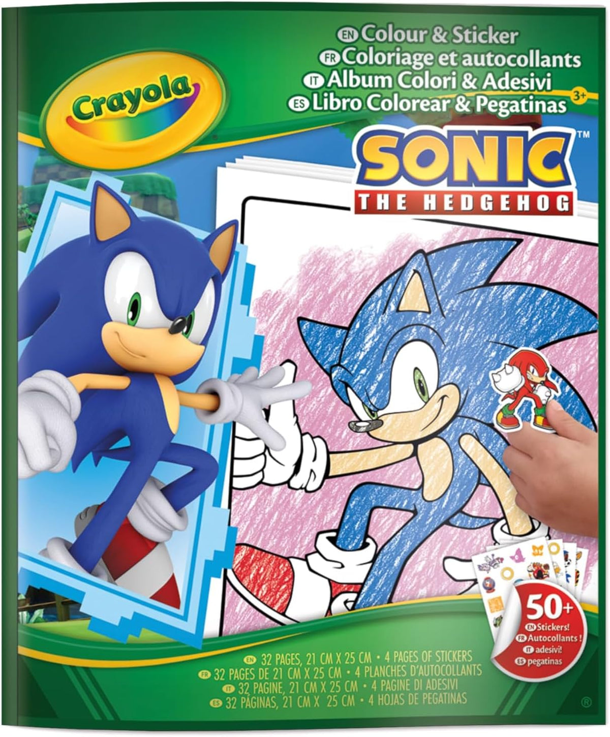 Crayola Sonic the Hedgehog Colouring Book with Stickers – 32 Fun Activity Pages & 4 Sticker Sheets | Kids Creative Colouring Set | Perfect Gift for Boys & Girls Ages 3+