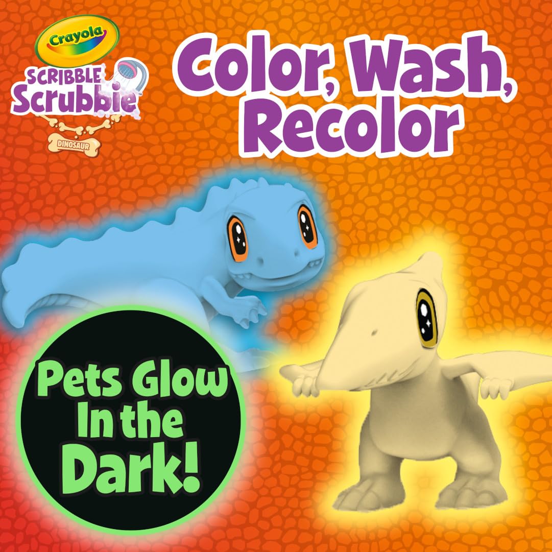 Crayola Scribble Scrubbie Pets Dinosaur Glow Combo Pack, Dinosaur Toys for Kids, Ages 3+