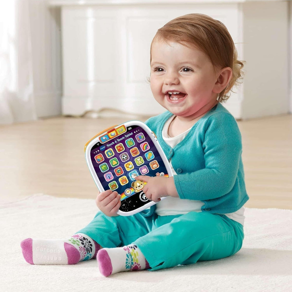 Vtech - Touch & Teach tablet - multicolor | Includes 25 pretend light-up app buttons, | 3 modes of play, light up glowing home button,| suitable ages 12m + up