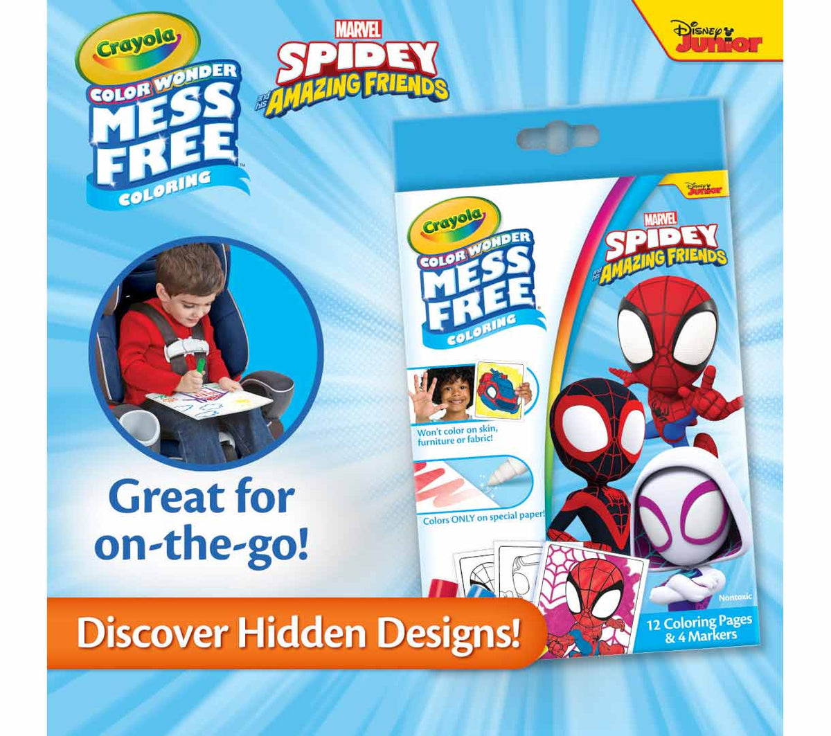 Crayola - Color Wonder Mini Box Set, Spidey & His Amazing Friends | The reusable box is perfect for storage and travel, ensuring a colorful adventure anytime, anywhere | great for ages 3 and up.