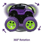 D-Power - Friction Inertia Off-Road Car - Purple | Roll Over Stunt Car, No Batteries, Perfect Kids Gift | 3+