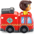 VTech CoComelon Go! Go! Smart Wheels Nina’s Fire Truck & Track, Fire Sounds & Songs with SmartPoint, Ages 1.5 – 5 Years