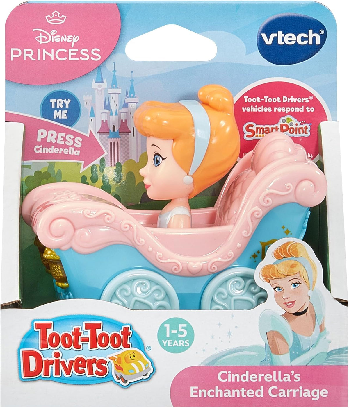 Vtech -  Toot-Toot Drivers Cinderella's Enchanted Carriage, Disney Princess - Multicolour | Pretend Play Vehicle with Lights, Phrases and Songs, Interactive Toddler Toy  | ideal for ages 12 Months, 2, 3, 4+
