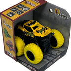 D-Power - Friction Powered Monster Truck Toys - Yellow | 360° Stunt Flipping, No Batteries, Perfect Kids Gift |3+