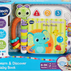 Vtech - Learn & Discovery Baby Book - Multicolour  | Travel Book, easy-to-turn, wipe-clean pages & 3 play modes | suitable ages 6 m + up