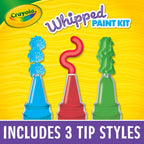 Crayola - Whipped Paint Kit, 15 Changeable Pints tips, 3 Unique Style ( Multicolour) 5+| LESS-MESS PAINTING | 3D ART | GIFT FOR BOYS & GIRLS Ages 5+