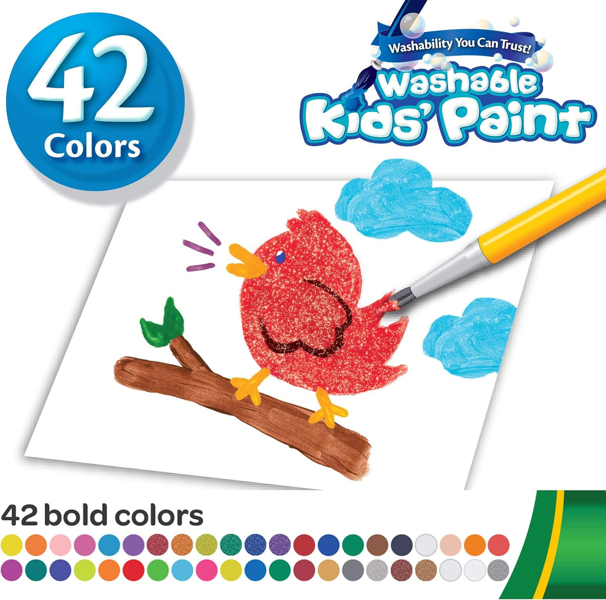 Crayola  Washable Kids Paint pots set, 42 Count