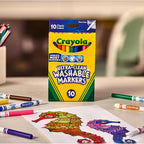 Crayola Ultra-Clean Markers, Fine Line, Classic Colors, Color Max Markers 10 count